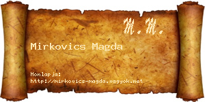 Mirkovics Magda névjegykártya